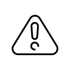 Poster - Exclamation danger sign, hazard warning, simple alert icon. Black linear icon with editable stroke on white background