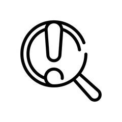 Poster - Exclamation danger sign, hazard warning, simple alert icon. Black linear icon with editable stroke on white background