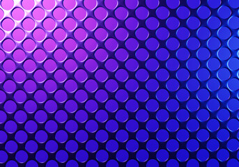 Poster - 3d geometric background of circles. Blue fantasy background. Pattern of painted metal mesh. A pattern of circles with one illuminated corner. Blue wallpaper with geometric shapes.