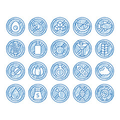 Sticker - Allergen Free Products Vector icon hand drawn illustration