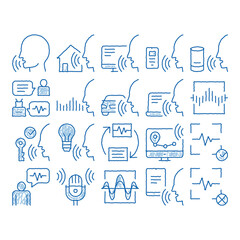 Sticker - Voice Control icon hand drawn illustration