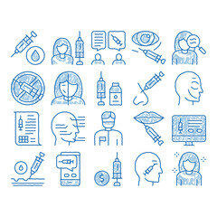 Poster - Injections icon hand drawn illustration