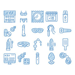 Sticker - Intim Shop Sex Toys icon hand drawn illustration