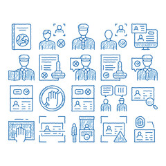 Poster - Passport Control Check icon hand drawn illustration