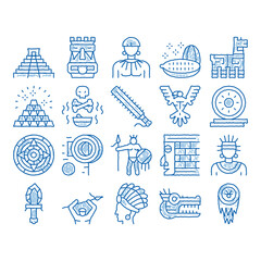 Canvas Print - Aztec Civilization icon hand drawn illustration