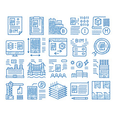 Fototapete - Bim Building Information Modeling icon hand drawn illustration
