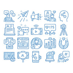 Poster - Blogger Internet Social Channel Icons Set Vector