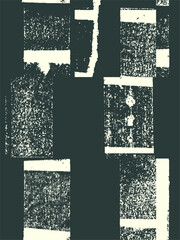 Poster - Abstract grunge vector background. Monochrome handcrafted composition of irregular geometric graphic elements.