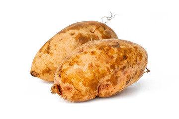 sweet potatoes isolated on white background