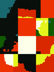Poster - Abstract grunge vector background. Color handcrafted composition of overlapping irregular graphic elements.