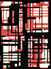 Poster - Abstract grunge vector background. Color handcrafted composition of overlapping irregular graphic elements.