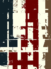 Poster - Abstract grunge vector background. Color handcrafted composition of irregular graphic elements.