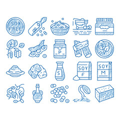 Sticker - Soy Bean Food Product icon hand drawn illustration