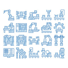 Poster - Manufacturing Process icon hand drawn illustration
