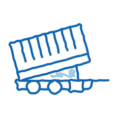 Canvas Print - Agricultural Cargo Trailer doodle icon hand drawn illustration