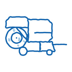 Sticker - Shaking Harvester Vehicle doodle icon hand drawn illustration