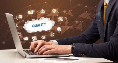 businessman working with laptop concept