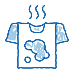 Wall Mural - Laundry Service Dirty T-shirt doodle icon hand drawn illustration