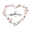 Cute hand drawn Mother's Day design, banner with flowers and text