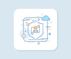 Poster - cogwheel blueprint line icon. abstract vector button. engineering tool sign. edit settings symbol. c