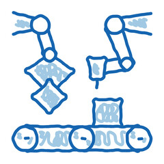Aufkleber - Gathering Conveyer Artificial doodle icon hand drawn illustration