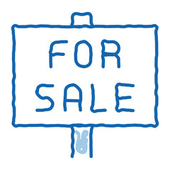 Sticker - Tablet For Real Estate Sale doodle icon hand drawn illustration