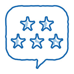 Poster - Five Stars In Text Box Frame doodle icon hand drawn illustration