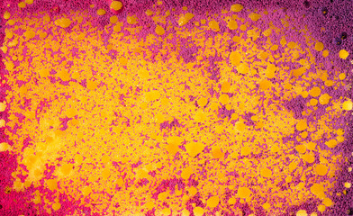 Canvas Print - abstract full color water color on yellow sponge texture background
