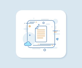 Poster - document management line icon. abstract square vector button. information file sign. paper page conc