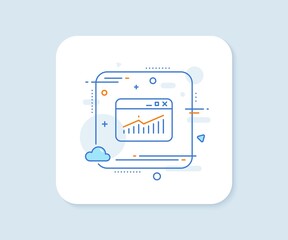 Poster - website traffic line icon. abstract square vector button. report chart or sales growth sign. analysi