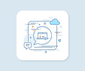 Poster - scroll down laptop line icon. abstract square vector button. scrolling screen sign. swipe page. scro