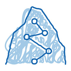 Sticker - Direction Way Points Mountain Alpinism doodle icon hand drawn illustration