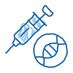 Sticker - Syringe Injection Vaccine Biomaterial doodle icon hand drawn illustration