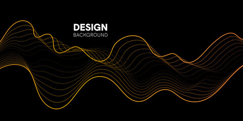 Fototapete - Abstract background with color line wave