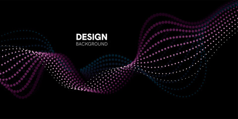 Fototapete - Abstract background with color line wave