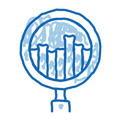 Poster - Graph In Magnifier Glass Agile Element doodle icon hand drawn illustration