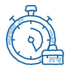 Poster - Stopwatch And Suitcase Agile Element doodle icon hand drawn illustration