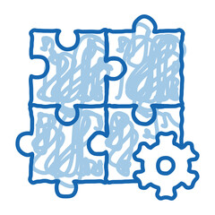 Poster - Puzzle Game And Gear Agile Element doodle icon hand drawn illustration