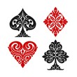 Playing card elegant suits colorful set