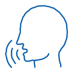 Sticker - Human Voice Control doodle icon hand drawn illustration