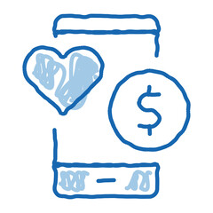 Sticker - Money doodle icon hand drawn illustration