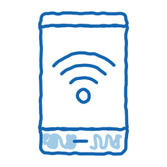 Sticker - Smartphone Wi-Fi Connection doodle icon hand drawn illustration