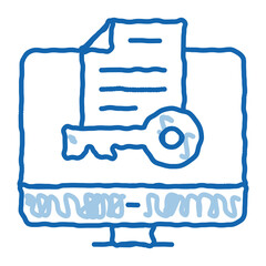 Poster - Secret Documents in Computer doodle icon hand drawn illustration