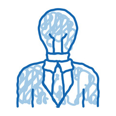 Sticker - Savvy Man doodle icon hand drawn illustration