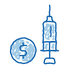 Poster - Expensive Medical Injection doodle icon hand drawn illustration