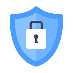 Wall Mural - Wireless shield VPN wifi icon sign flat design vector illustration. Wifi internet signal symbols in the security shield isolated on white background.