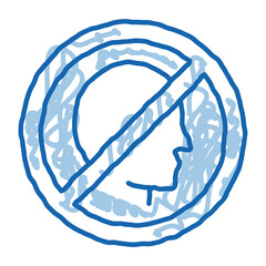 Poster - Prohibition of Personality doodle icon hand drawn illustration