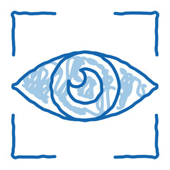 Poster - Human Eye Scanning doodle icon hand drawn illustration