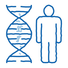 Sticker - Human And Molecule Dna doodle icon hand drawn illustration