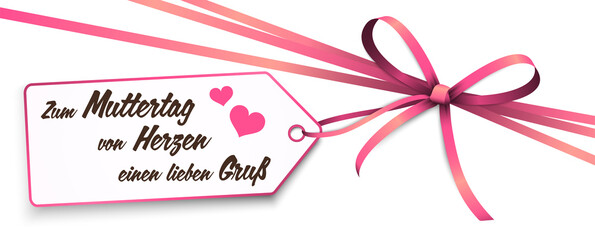 Wall Mural - ribbon bow with greetings mothers day